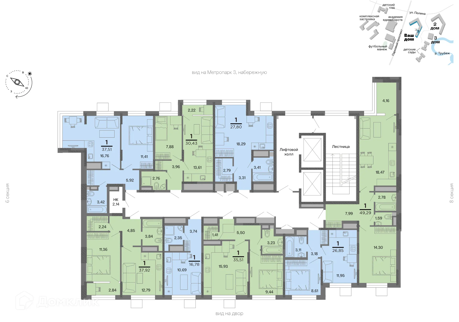 Планировка студии квартиры 16.78 м² в Метропарк, г. Рязань — фото 2