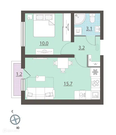 Фото квартиры в ЖК Зеленый остров