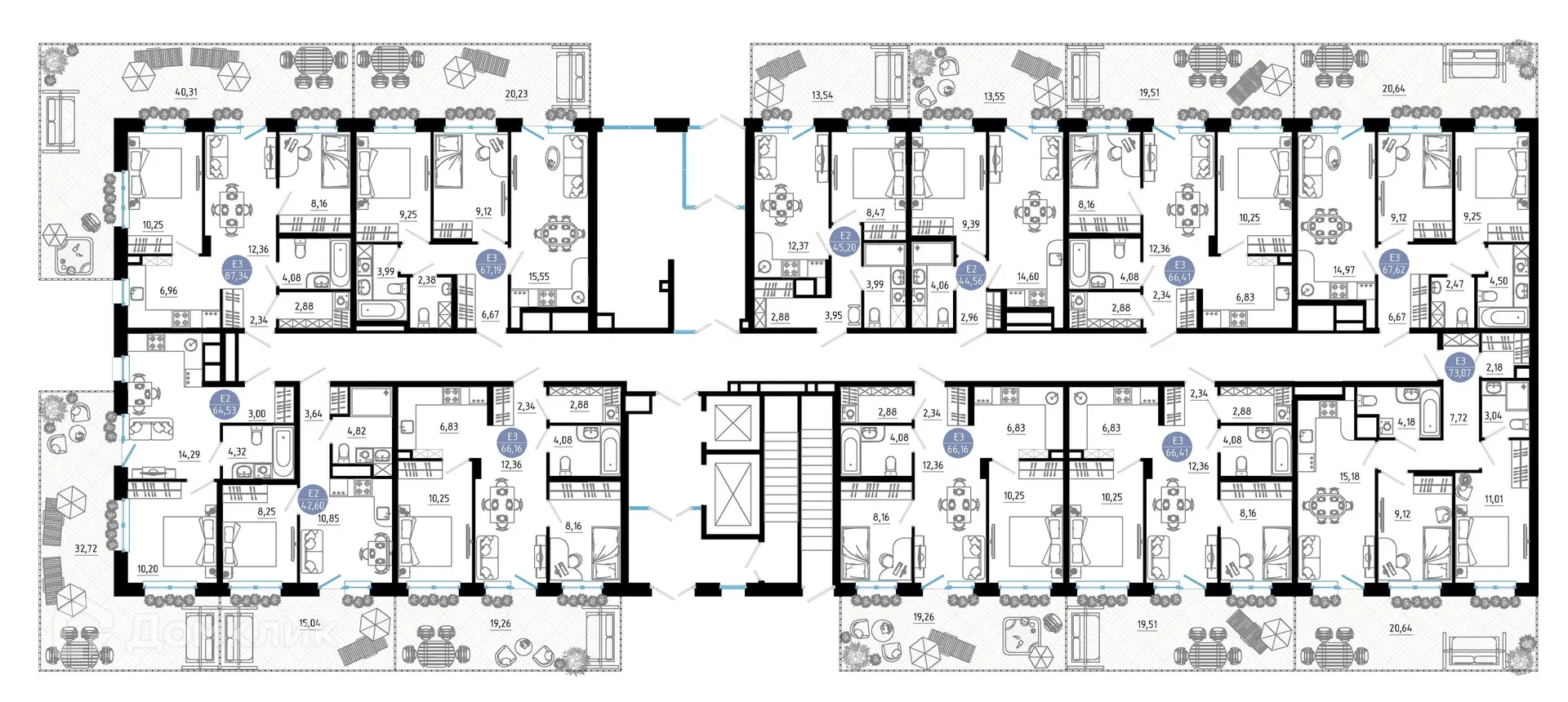 Планировка 1-комнатной квартиры 64.53 м² в Живи, г. Рязань — фото 2