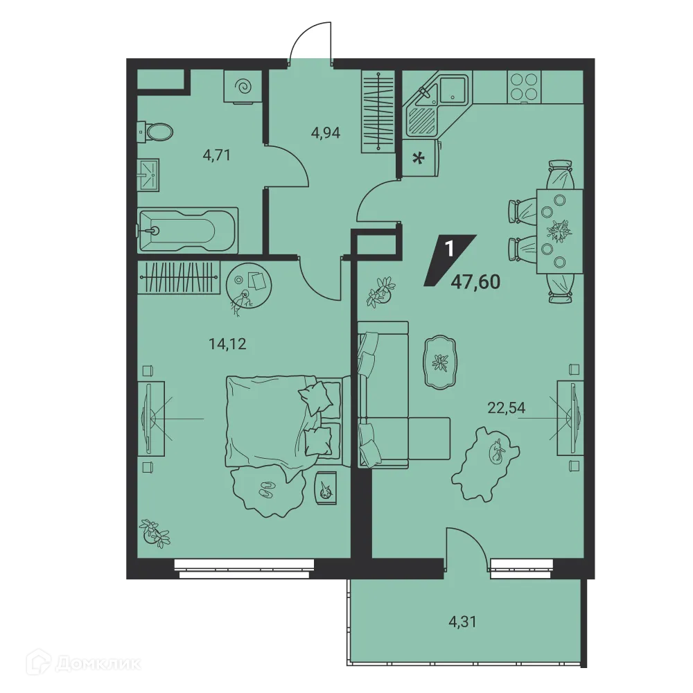 Фото квартиры в ЖК Дом на Ясной