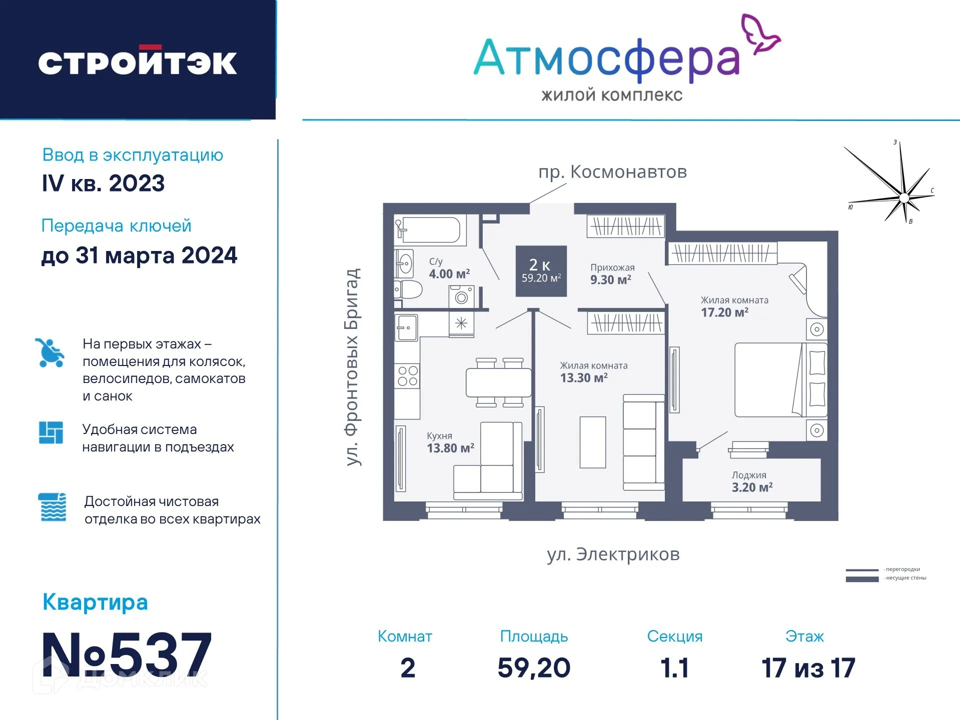 Фото квартиры в ЖК "Атмосфера"