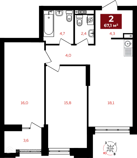 Фото квартиры в ЖК "Квартал Федерация"