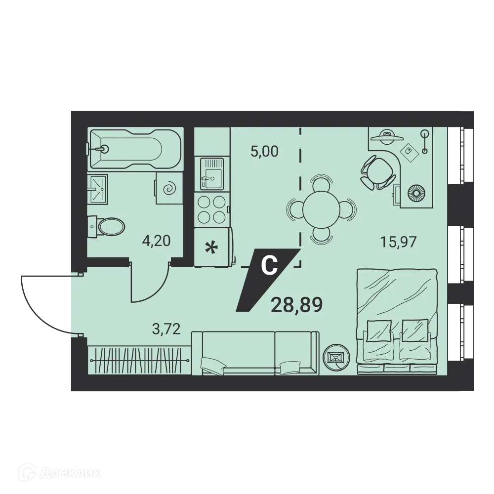 Фото квартиры в ЖК Жилые высотки H2O