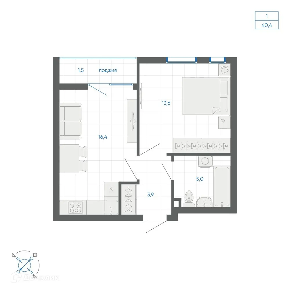 Фото квартиры в ЖК FIRST (Фёрст)