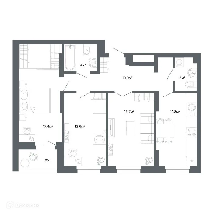 Фото квартиры в ЖК "Комсомольская, 67"