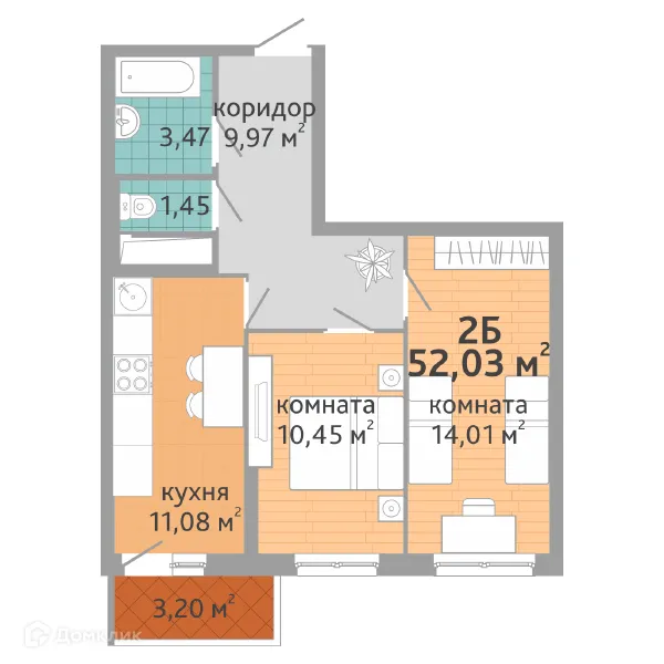 Фото квартиры в ЖК Семейный квартал "Добрый"