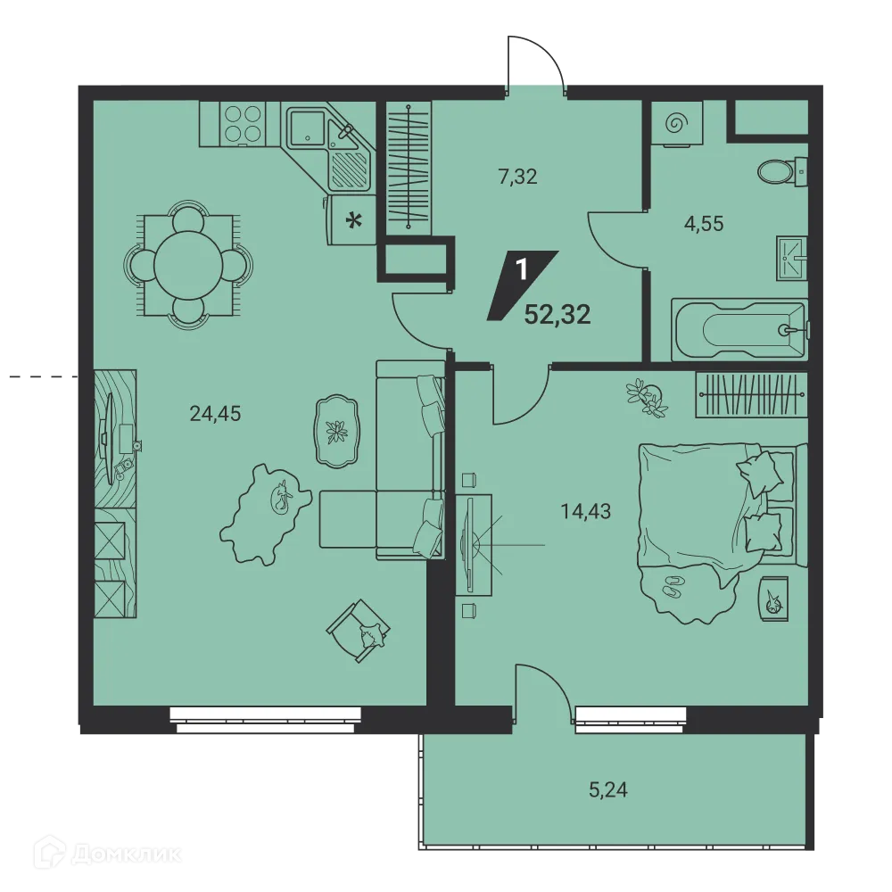 Фото квартиры в ЖК Дом на Ясной