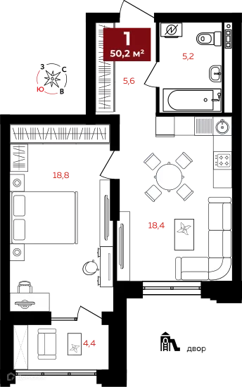 Фото квартиры в ЖК "Квартал Федерация"