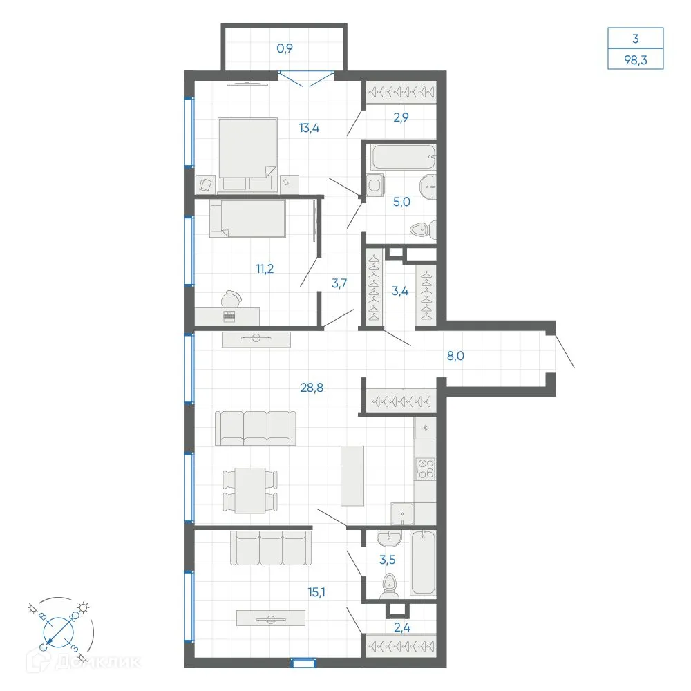 Фото квартиры в ЖК FIRST (Фёрст)