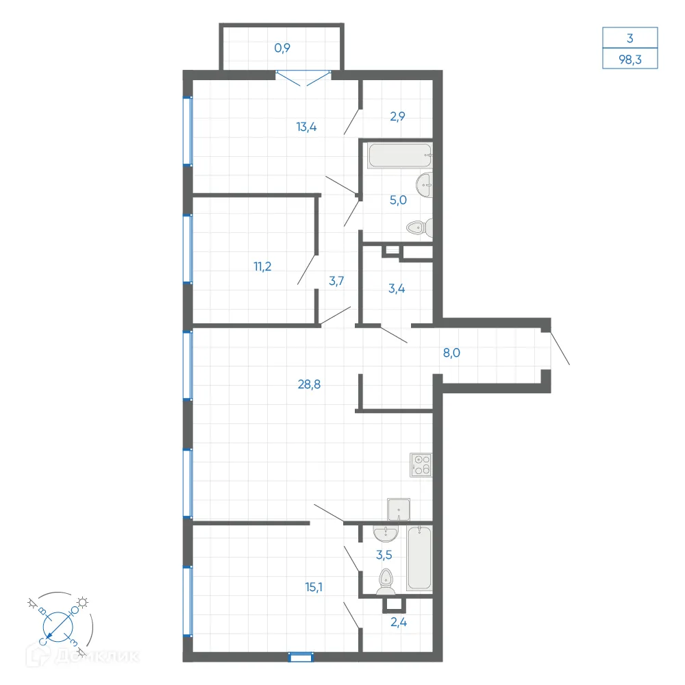 Фото квартиры в ЖК FIRST (Фёрст)