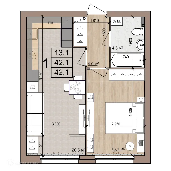 Квартира в Полярная звезда