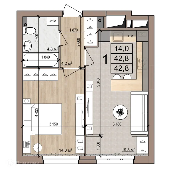 Квартира в Полярная звезда