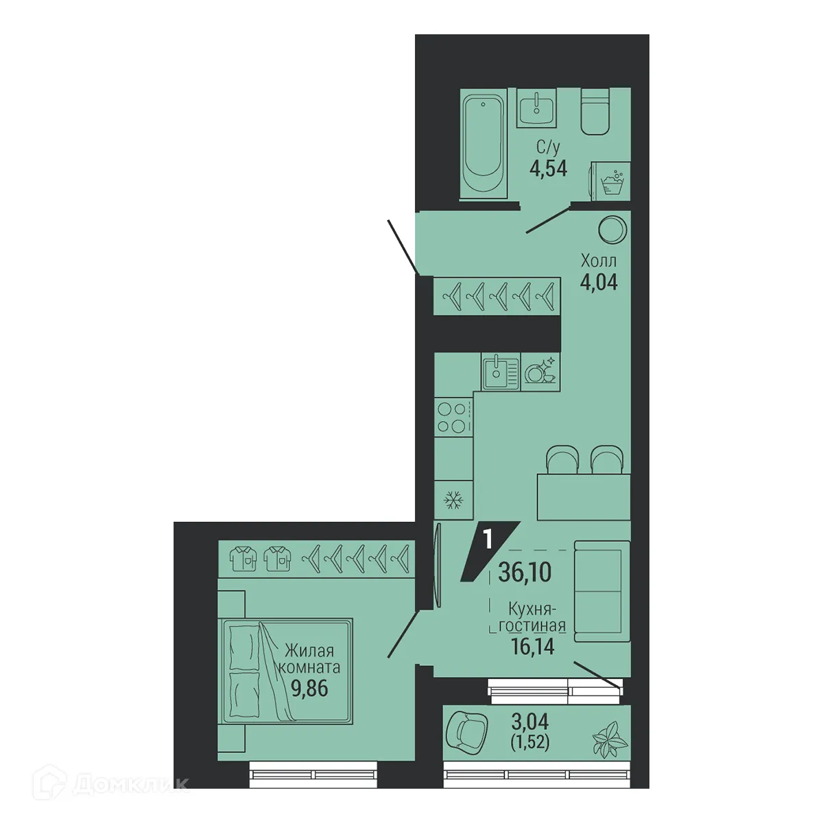 Фото квартиры в ЖК Дом на Шефской