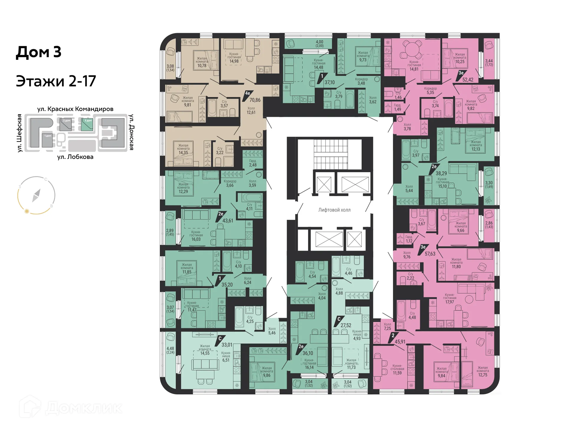 Фото квартиры в ЖК Дом на Шефской