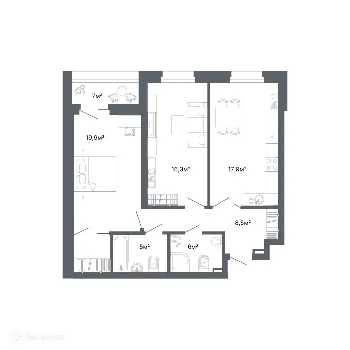 Фото квартиры в ЖК "Комсомольская, 67"