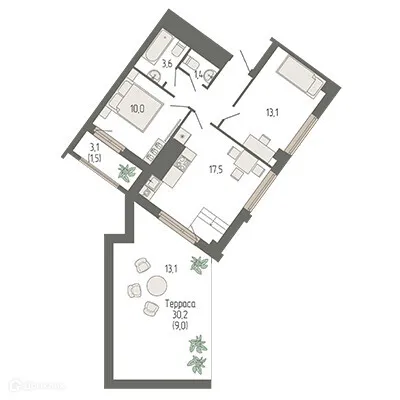 Фото квартиры в ЖК Философия Идеалистов на Черкасской