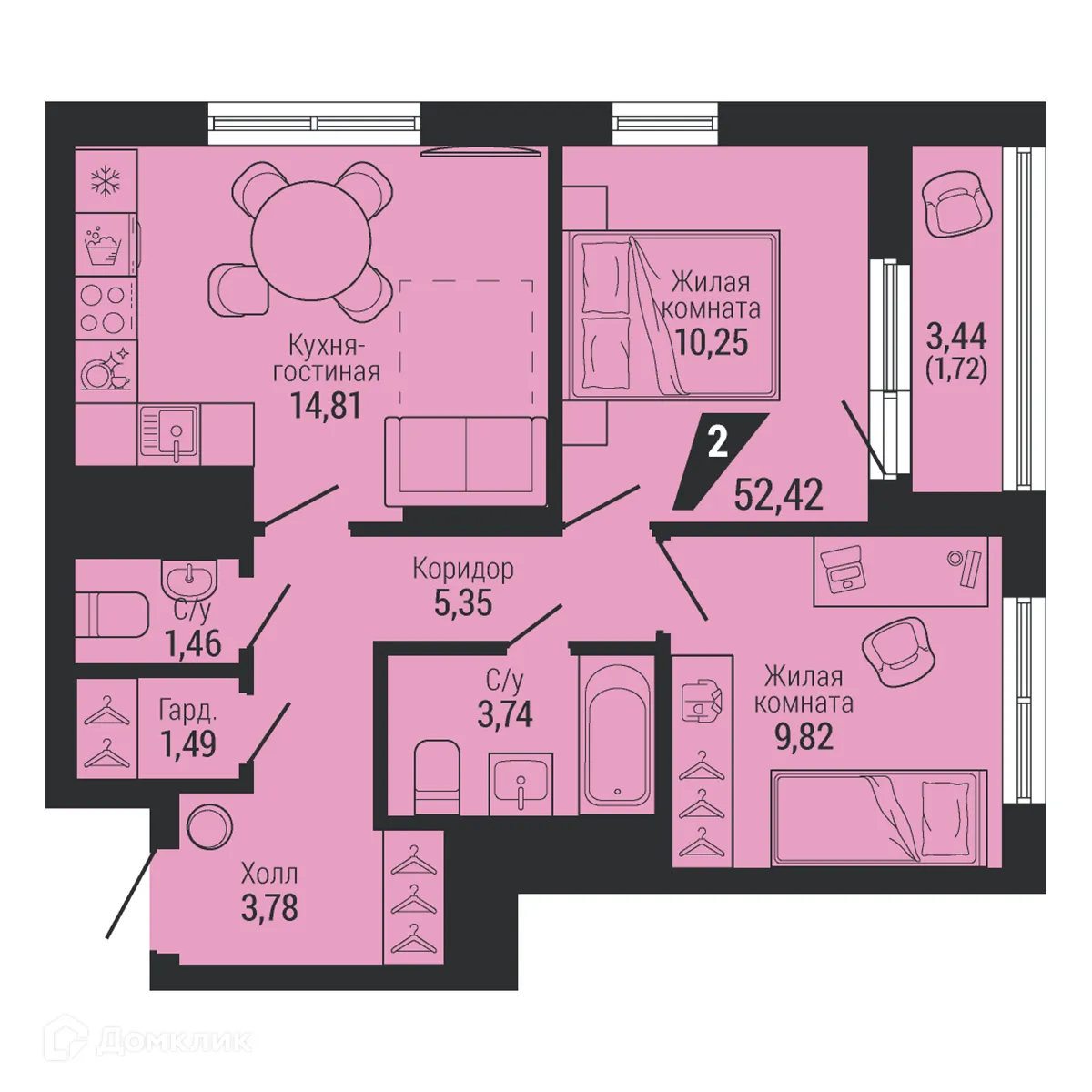 Фото квартиры в ЖК Дом на Шефской