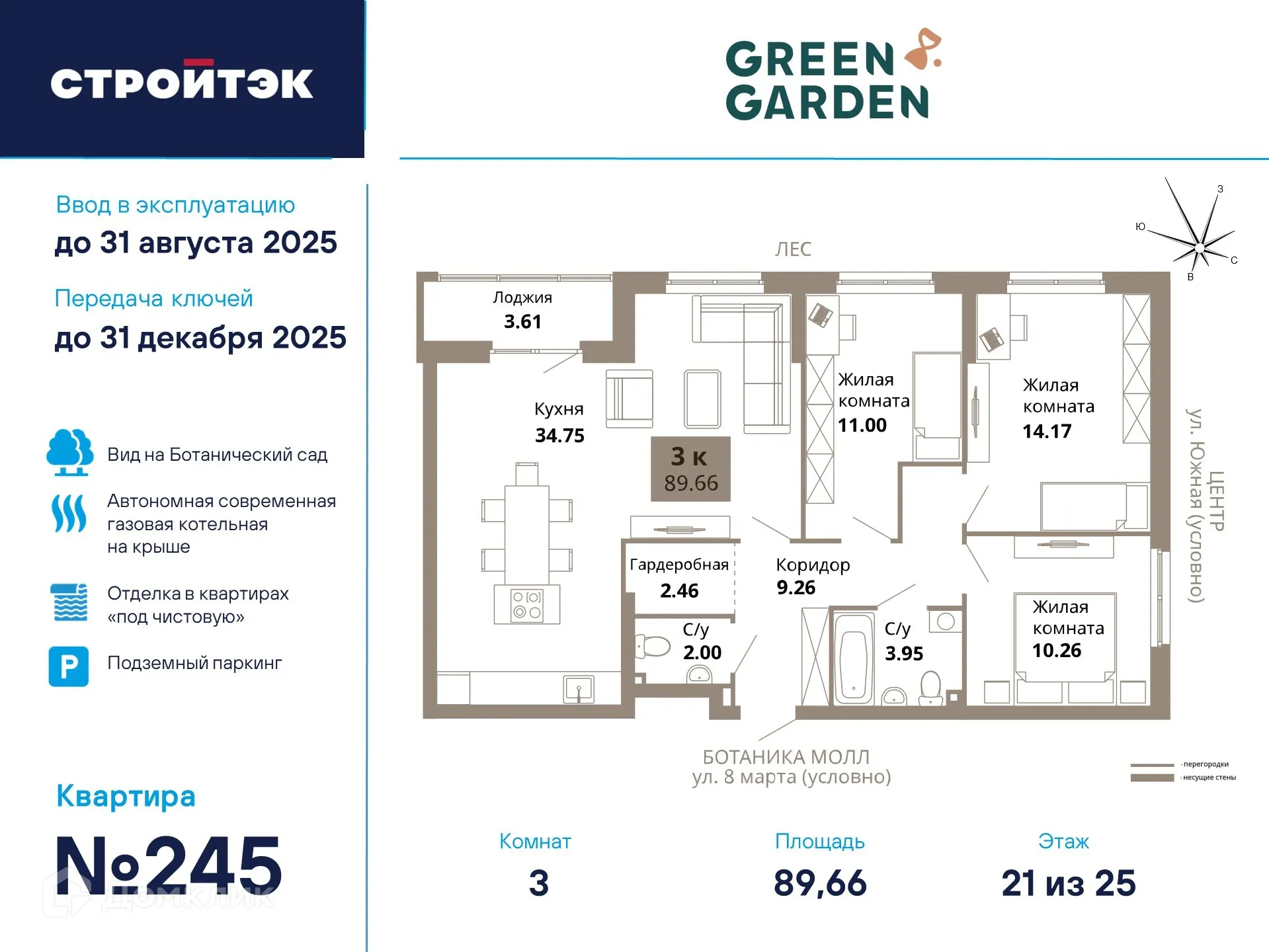 Фото квартиры в ЖК Грин Гарден