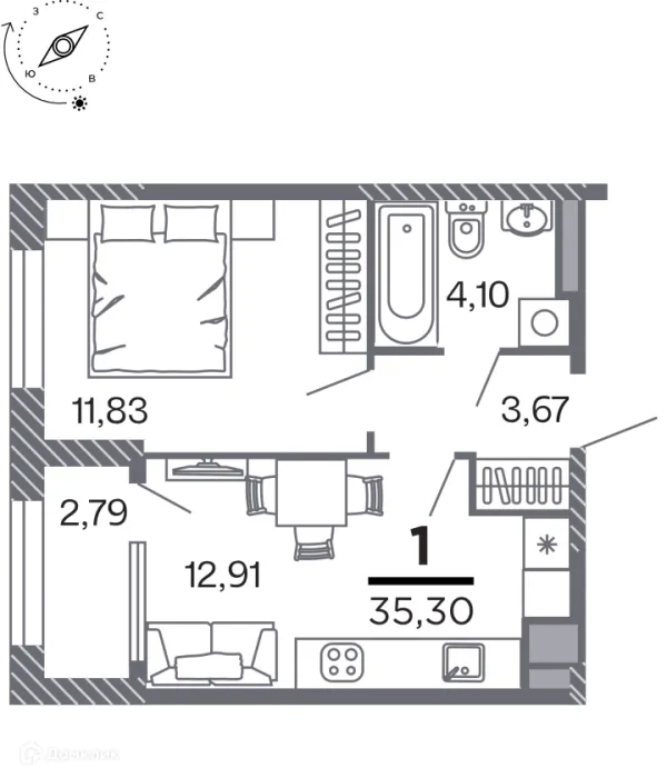Квартира в Кипарис (Дом на Быстрецкой)
