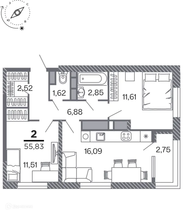Квартира в Кипарис (Дом на Быстрецкой)