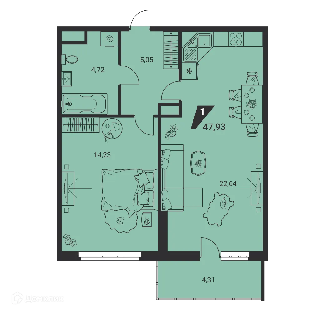 Фото квартиры в ЖК Дом на Ясной