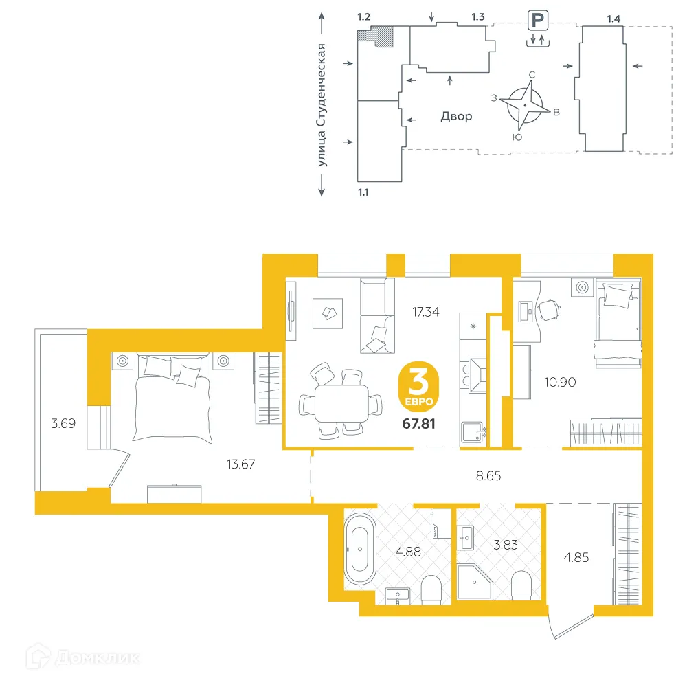 Фото квартиры в ЖК "ТЕПЛЫЕ КВАРТАЛЫ"