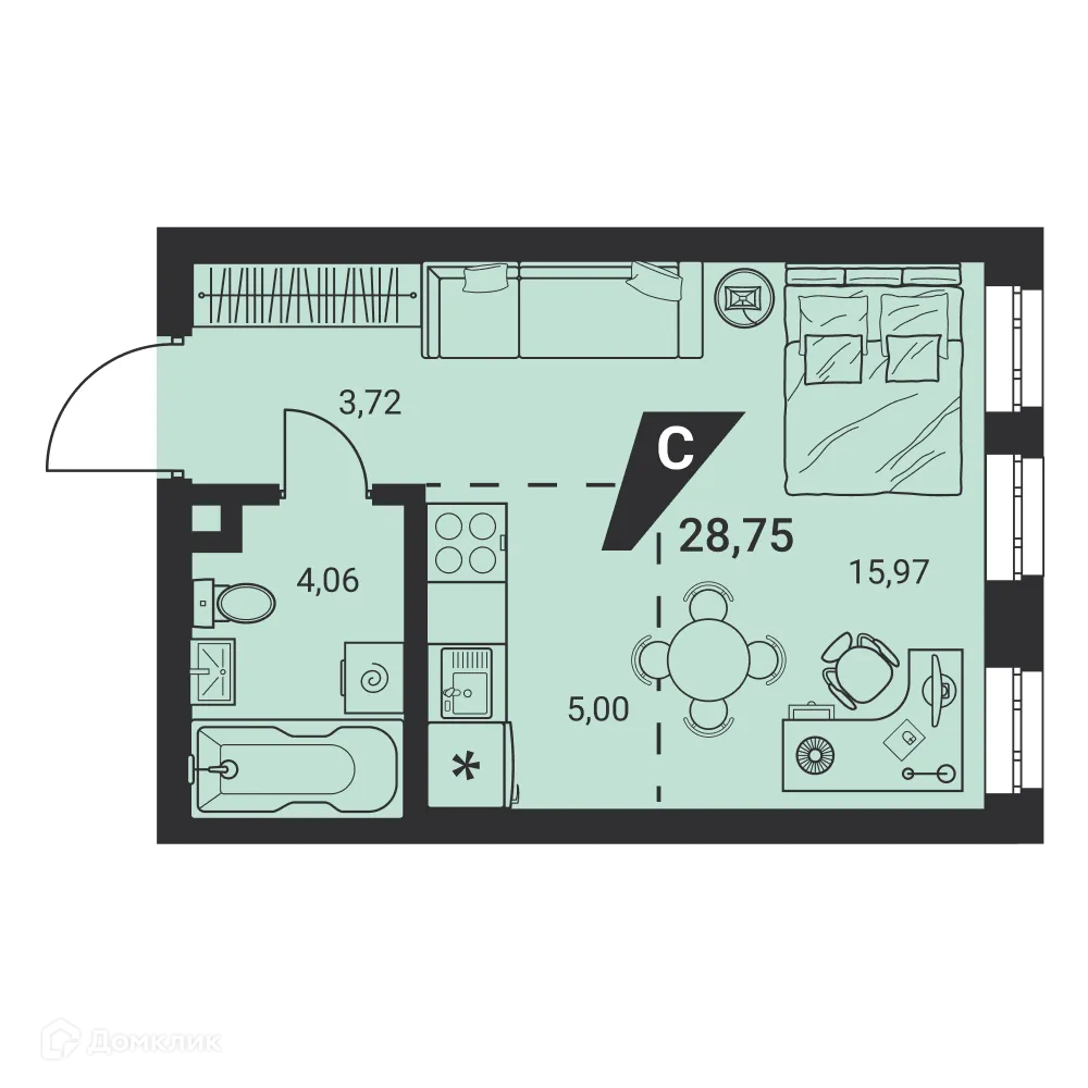 Фото квартиры в ЖК Жилые высотки H2O