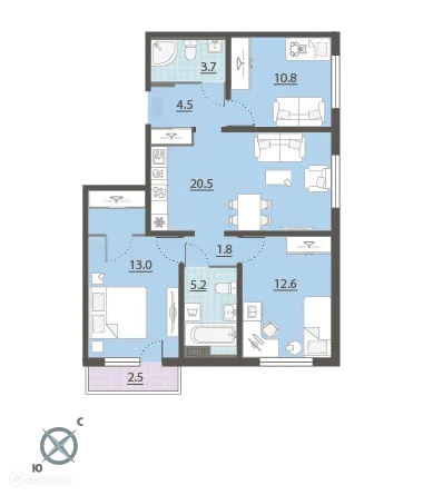 Фото квартиры в ЖК Меридиан