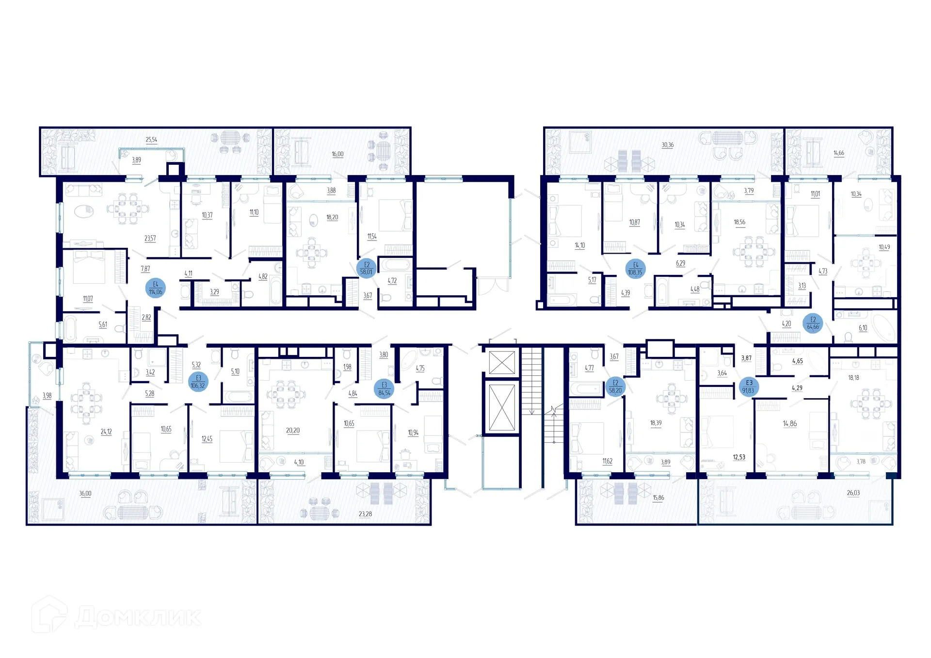 Планировка 1-комнатной квартиры 64.66 м² в ЖК Бульвар оптимистов, г. Дядьково — фото 2
