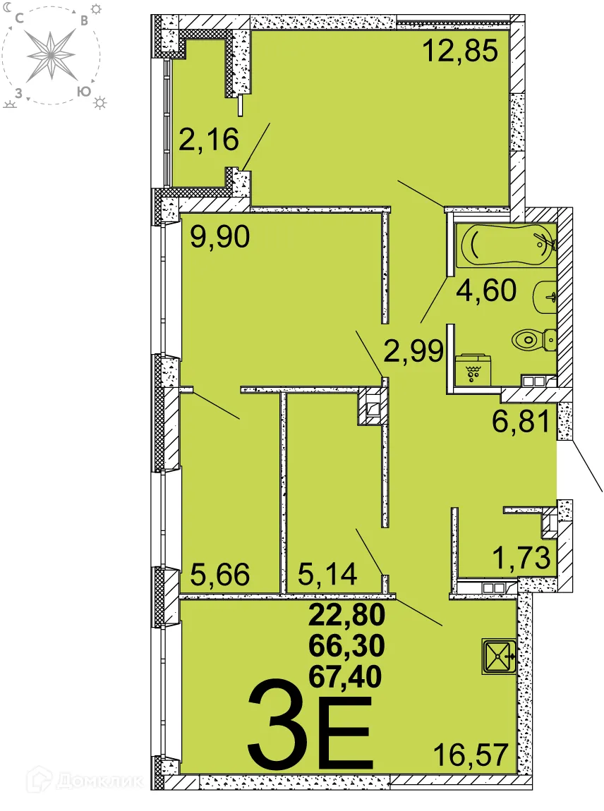 Фото квартиры в ЖК Кварталы Конструктивизма