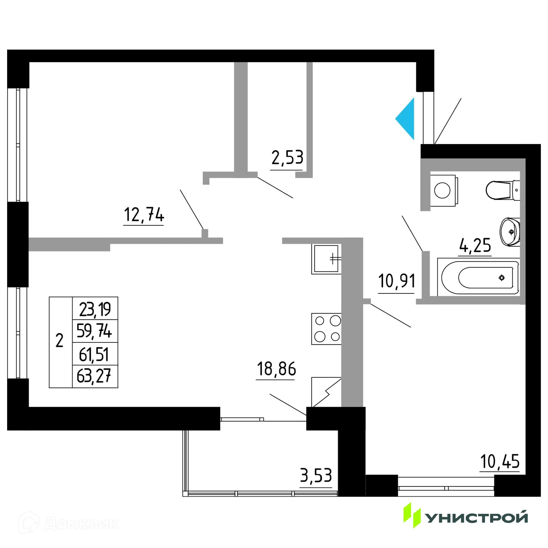 Фото квартиры в ЖК Небосклоны