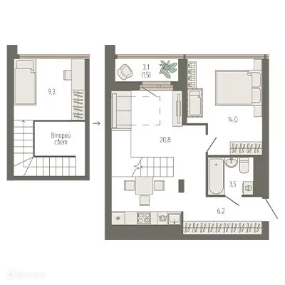 Фото квартиры в ЖК Философия Идеалистов на Черкасской