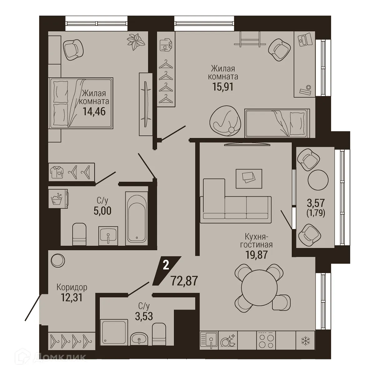 Фото квартиры в ЖК Дом 7