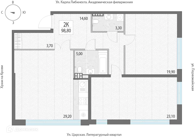 Фото квартиры в ЖК Клубный дом "Литературный"