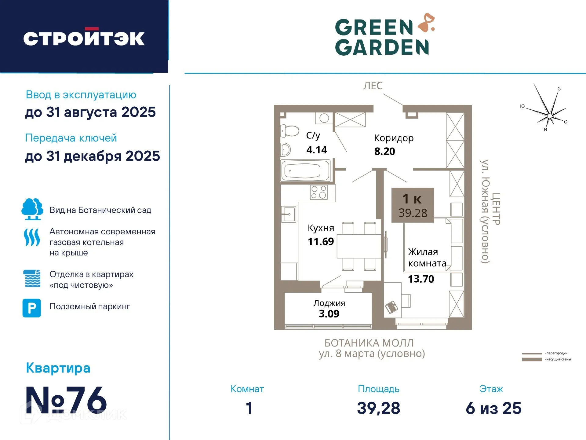 Фото квартиры в ЖК Грин Гарден