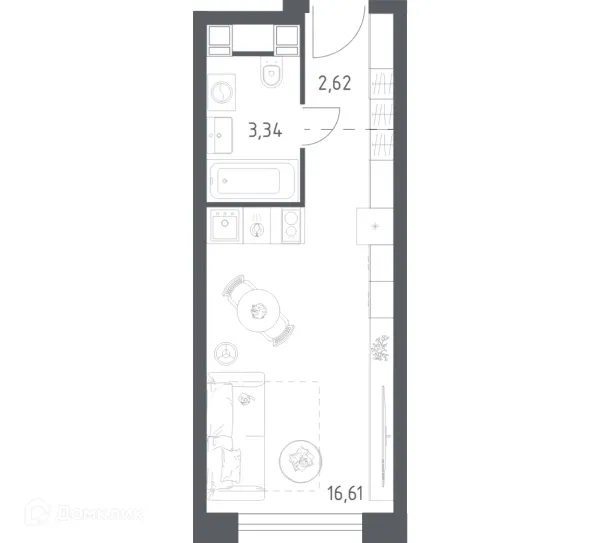 Планировка Студия в Пятницкое 58