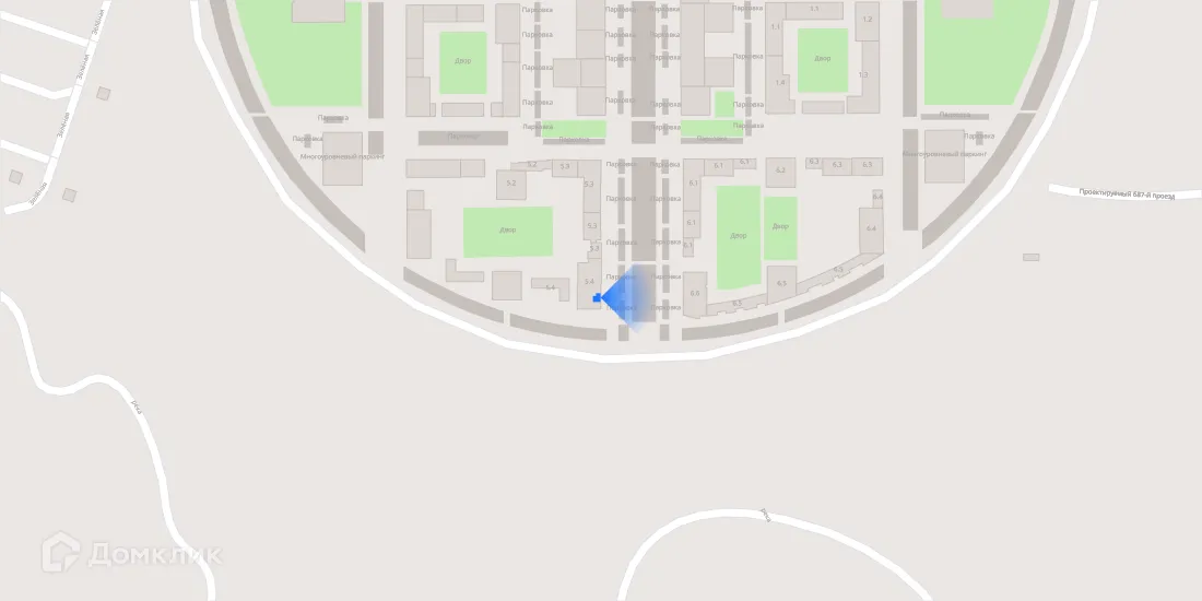 Планировка 2-комнатной квартиры 53.9 м² в ЖК Зелёный парк, г. Москва — фото 3