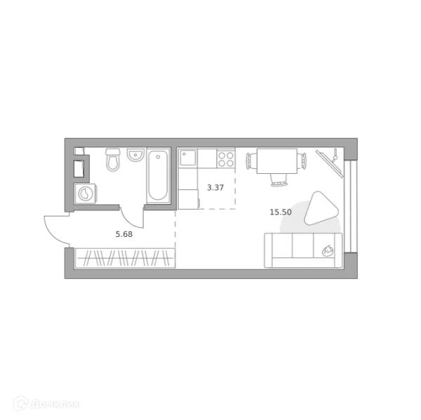 Планировка Студия в ЖК Тринити