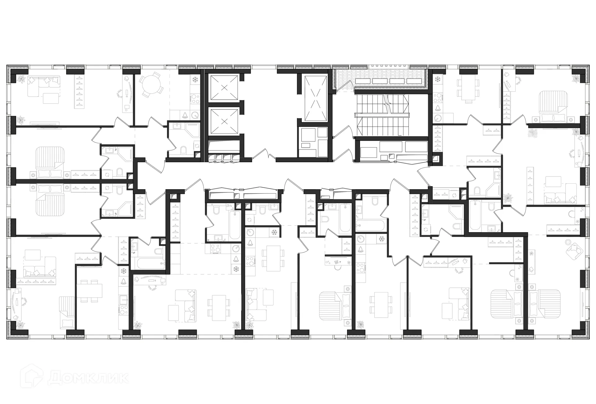 Планировка 3-комнатной квартиры 93.9 м² в ЖК «1-й Нагатинский», г. Москва — фото 3