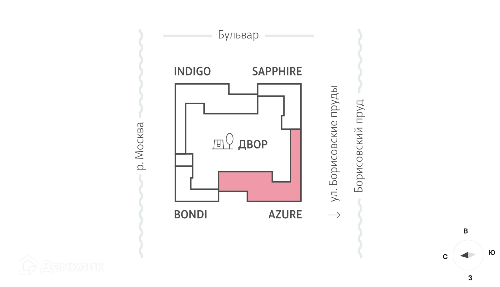 Планировка 2-комнатной квартиры 53.4 м² в ЖК "WAVE" (Вейв), г. Москва — фото 4