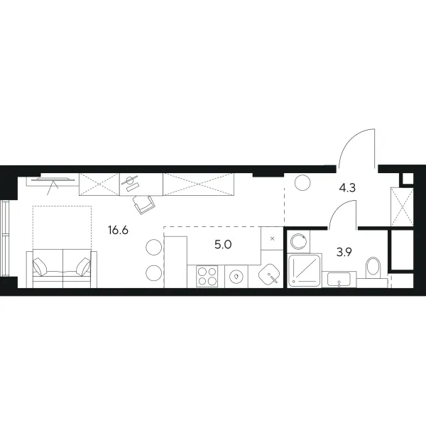 Планировка Студия в Нексус от Аквилон