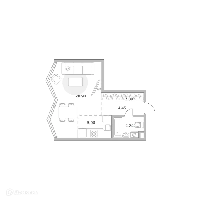 Планировка 1-комнатной квартиры 36.83 м² в ЖК MYPRIORITY (Майприорити) Мневники, г. Москва — фото 1