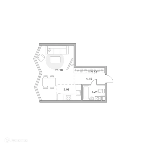 Планировка 1 комн. в ЖК MYPRIORITY (Майприорити) Мневники