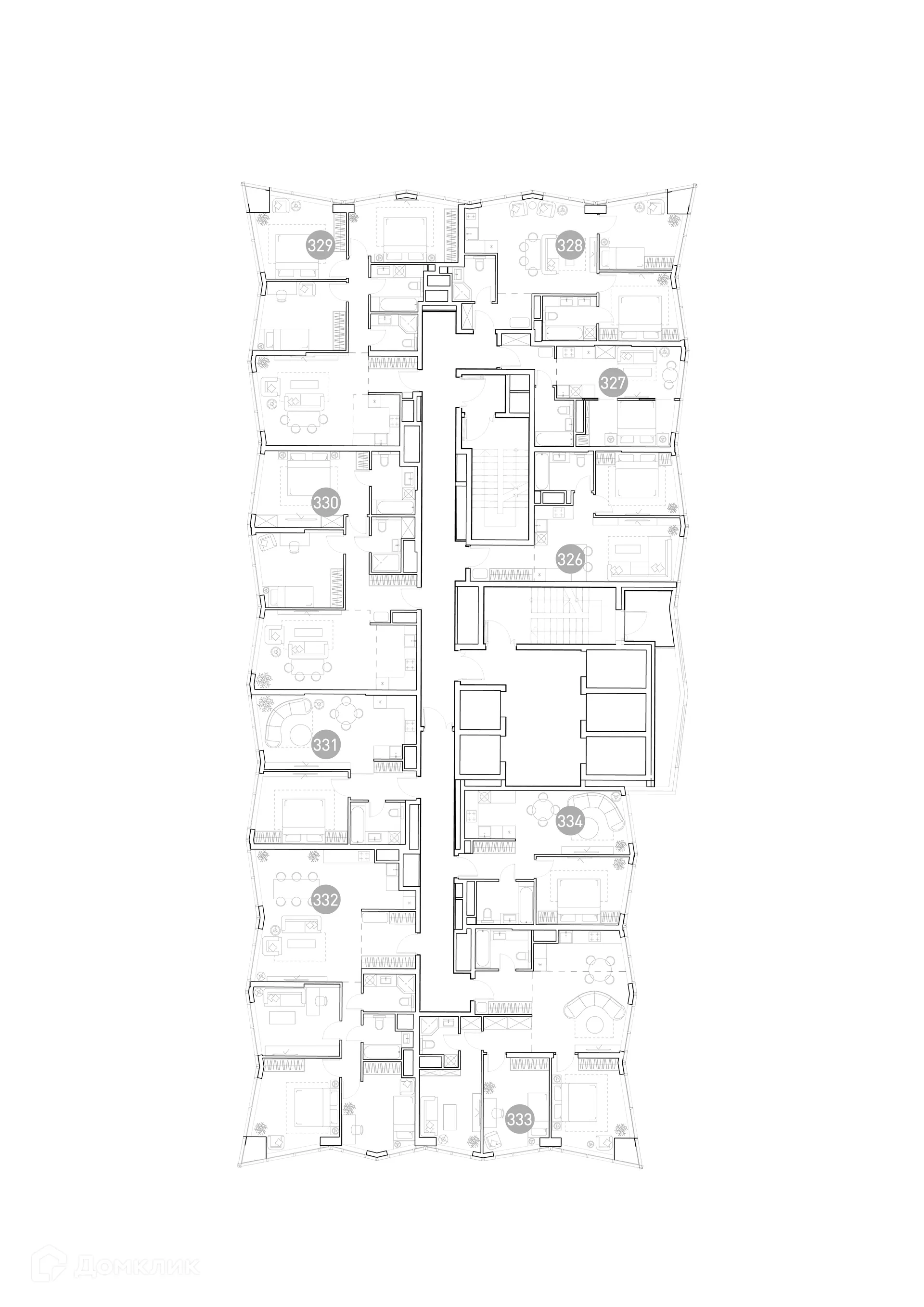 Планировка 3-комнатной квартиры 82.32 м² в УНО.Горбунова, г. Москва — фото 3