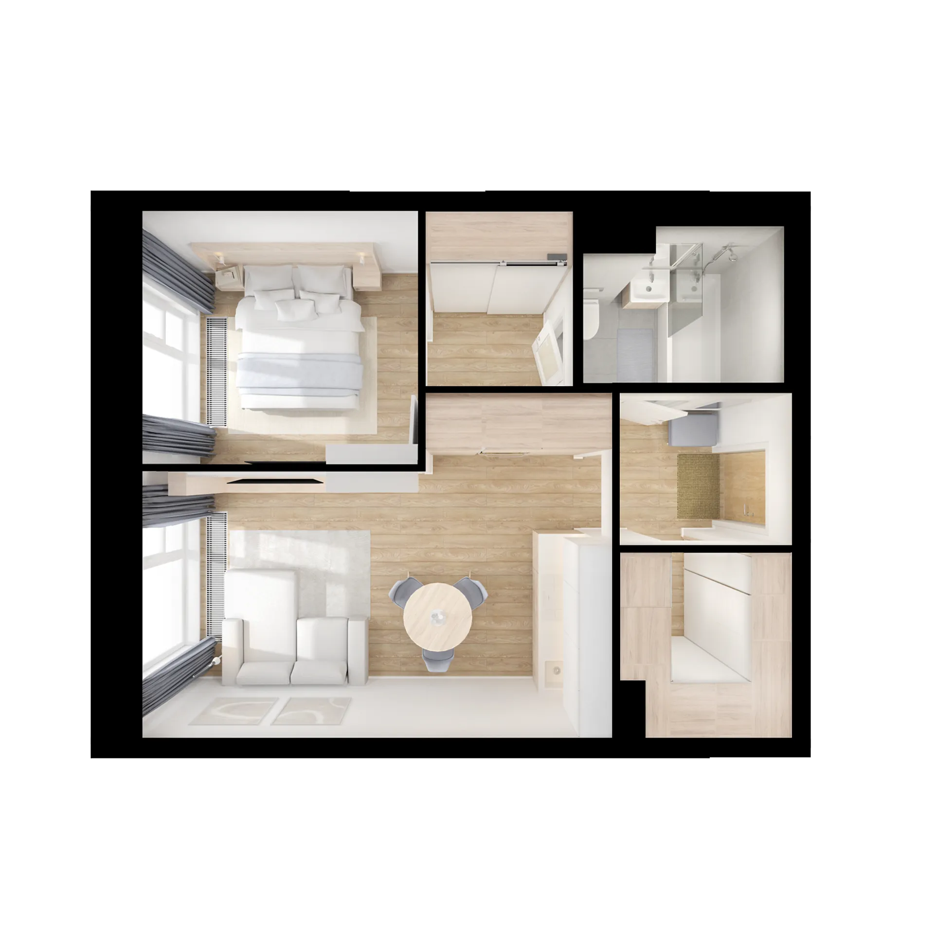 Планировка 1-комнатной квартиры 37.7 м² в ЖК Плеханова 11, г. Москва — фото 2