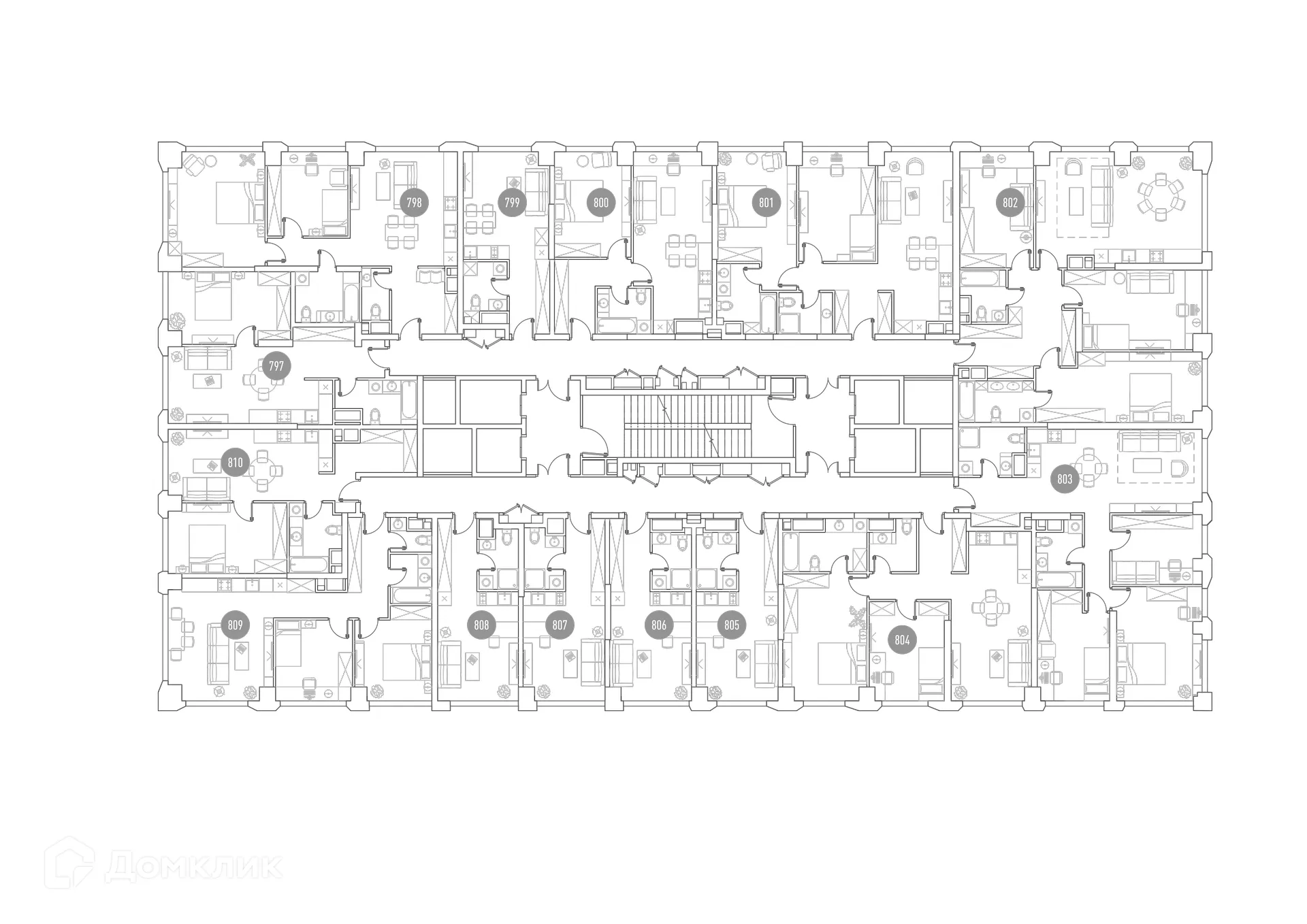 Планировка 2-комнатной квартиры 51.3 м² в ЖК "VERY (Вери)", г. Москва — фото 3