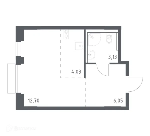 Планировка Студия в ЖК Новое Внуково