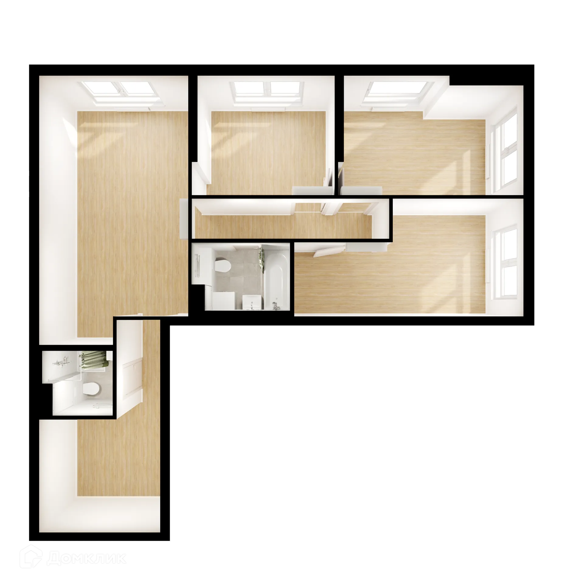 Планировка 3-комнатной квартиры 81.1 м² в ЖК Сигнальный 16, г. Москва — фото 1