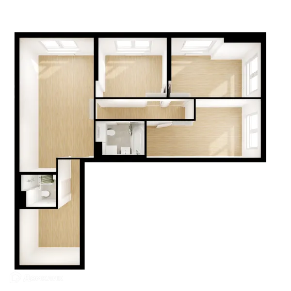 Планировка 3 комн. в ЖК Сигнальный 16