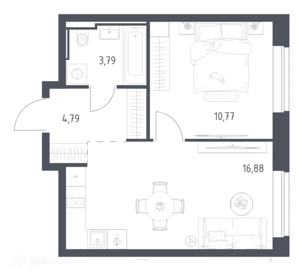 Планировка 1 комн. в Литературный квартал